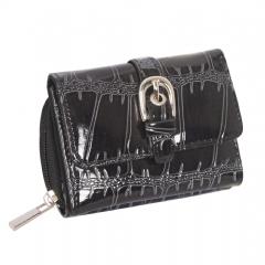 Big Croc Buckle Trifold Frnt Purse